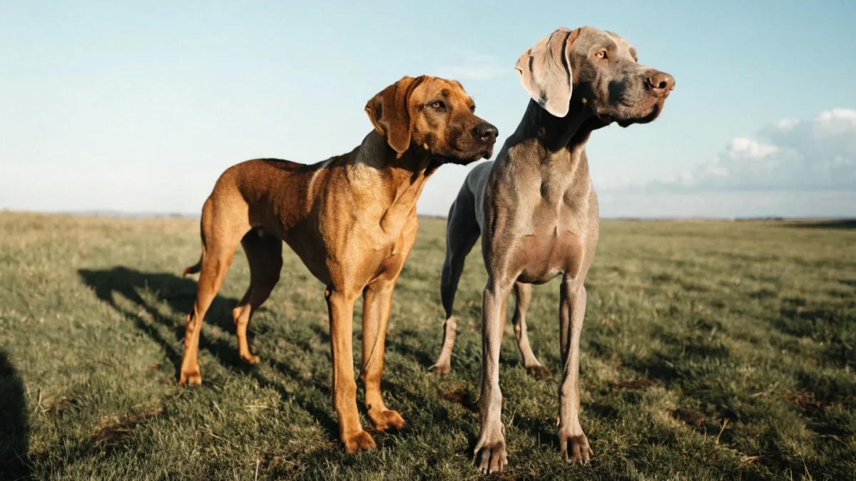Rhodesian Ridgeback vs Weimaraner: Athletic Hunting Dogs Compared