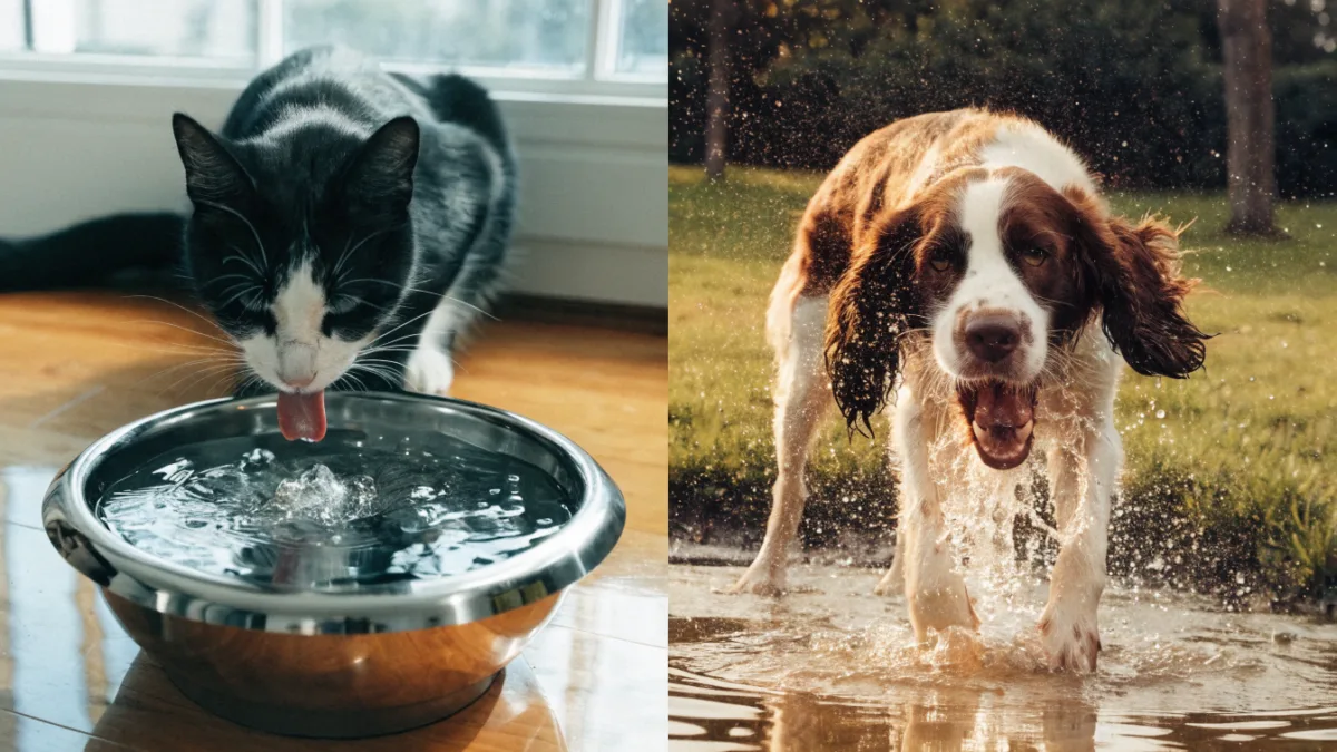 The Hydration Gap: Why Cats Demand Running Fountains and Dogs Slurp from Muddy Puddles