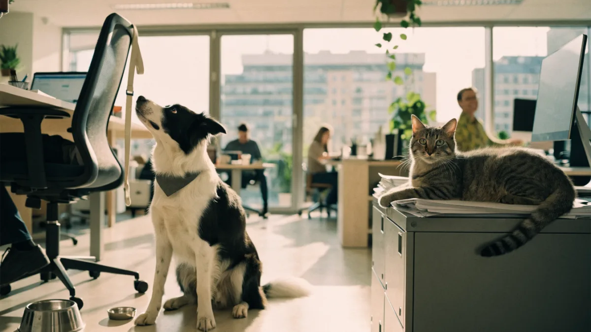 Behind the Desk: The Logistics of an Office Dog vs. an Office Cat