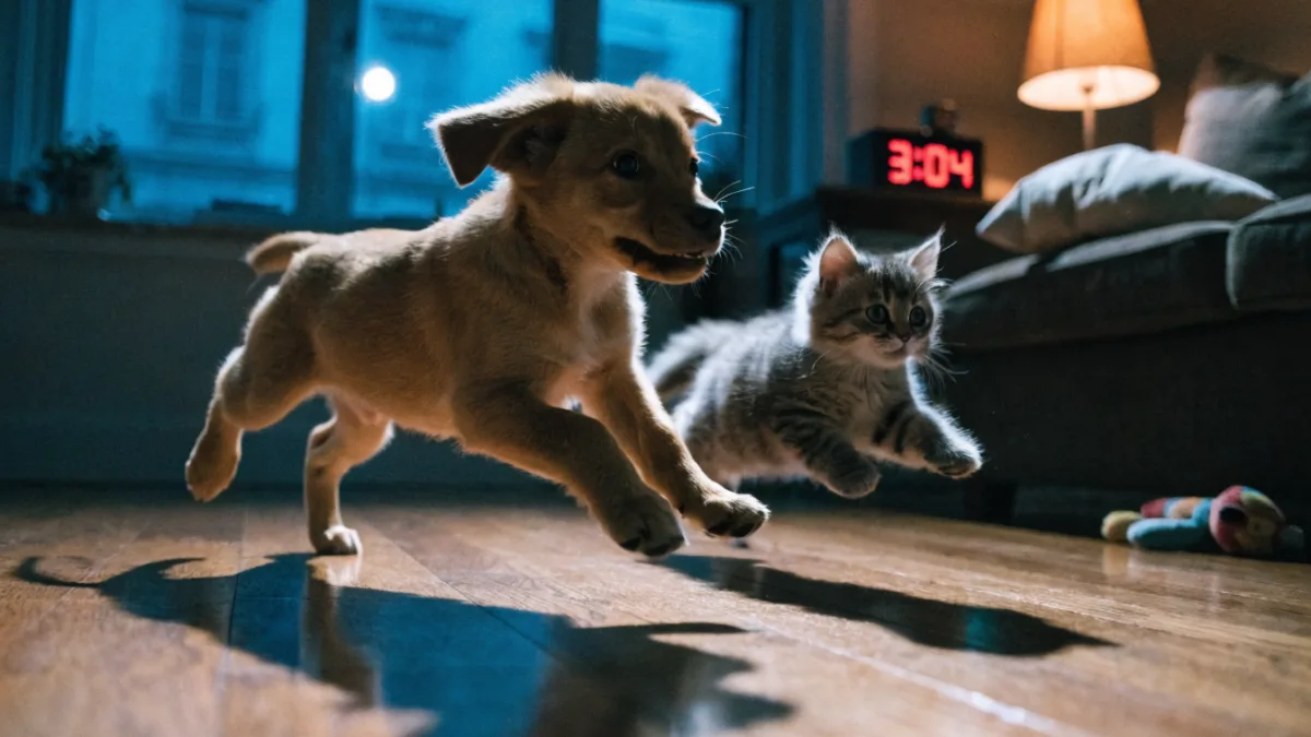 The 3 AM Zoomies: Managing Nocturnal Energy in Puppies and Kittens