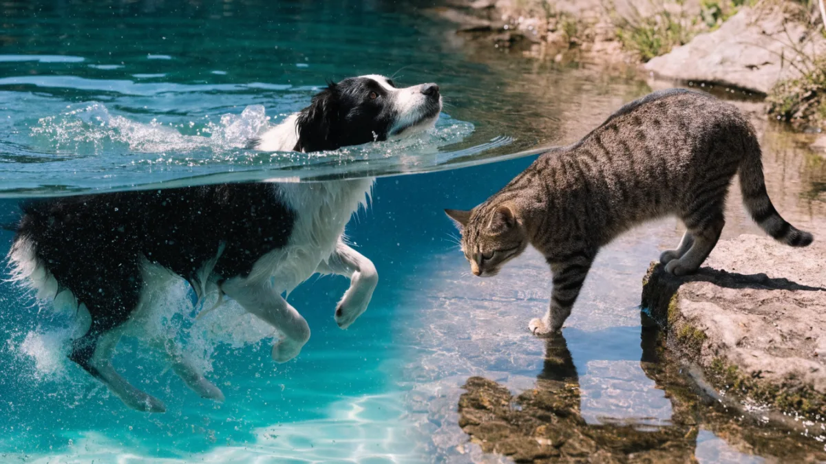 The Swimming Divide: Why Most Dogs Paddle Instinctively and Cats Panic