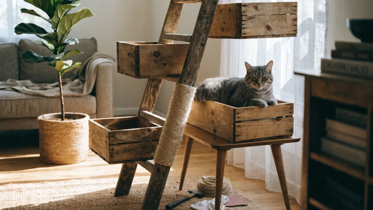 From Scratched Up to Styled: How to Build a Custom Cat Tree Using Upcycled Furniture