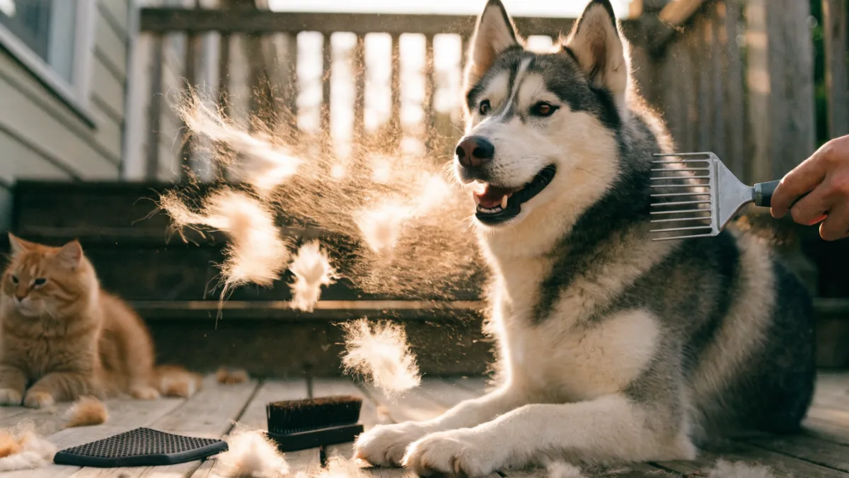 The Fur-nado Survival Guide: Managing Excessive Shedding in Double-Coated Dogs and Cats