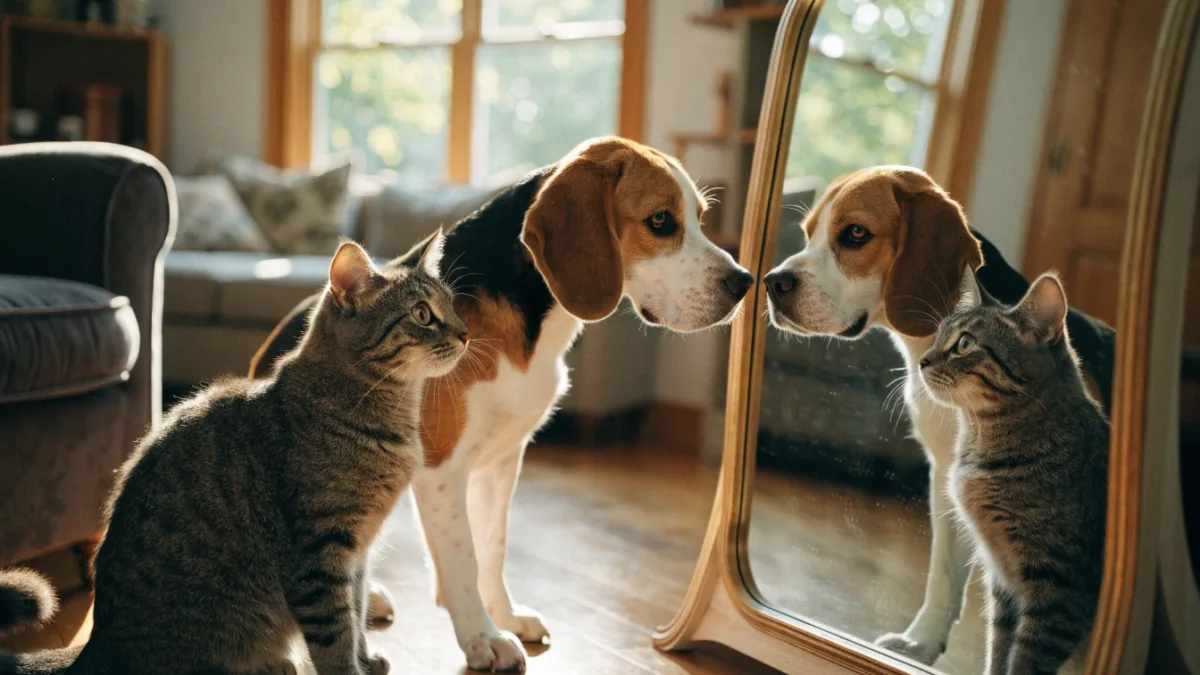 The Mirror Test: Do Dogs and Cats Actually Recognize Their Own Reflections?