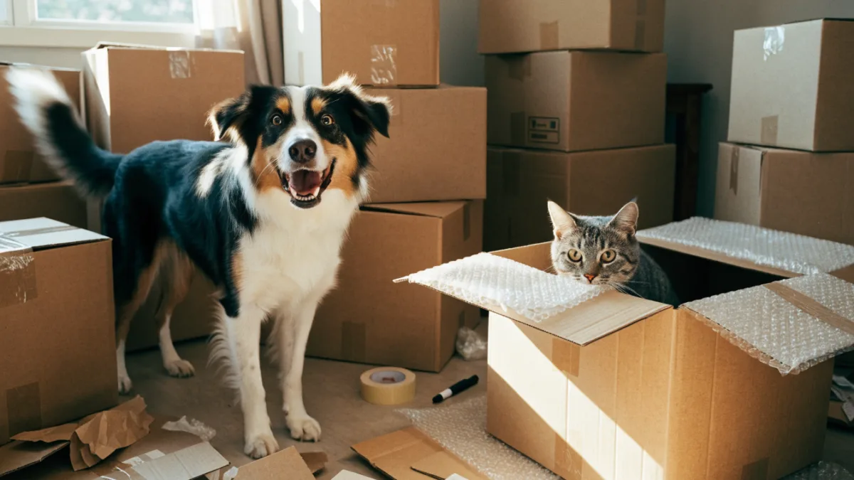 Moving Day Is Very Different for Dogs and Cats