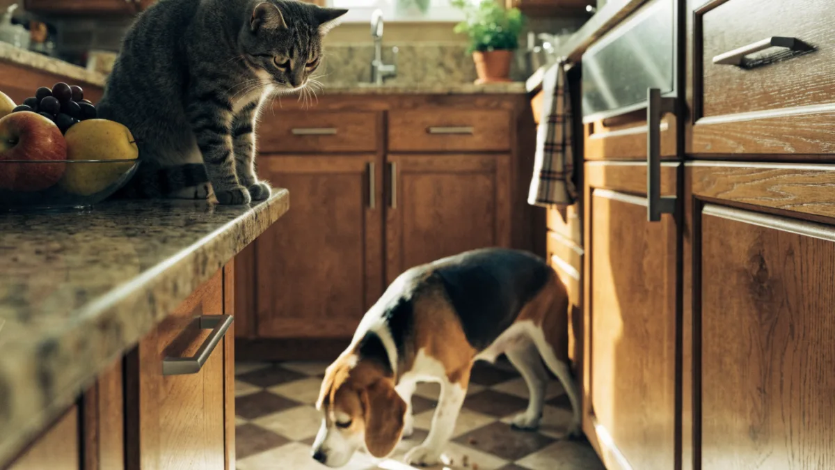 The Kitchen Counter High: Why Cats Seek Elevation and Dogs Scavenge the Floor